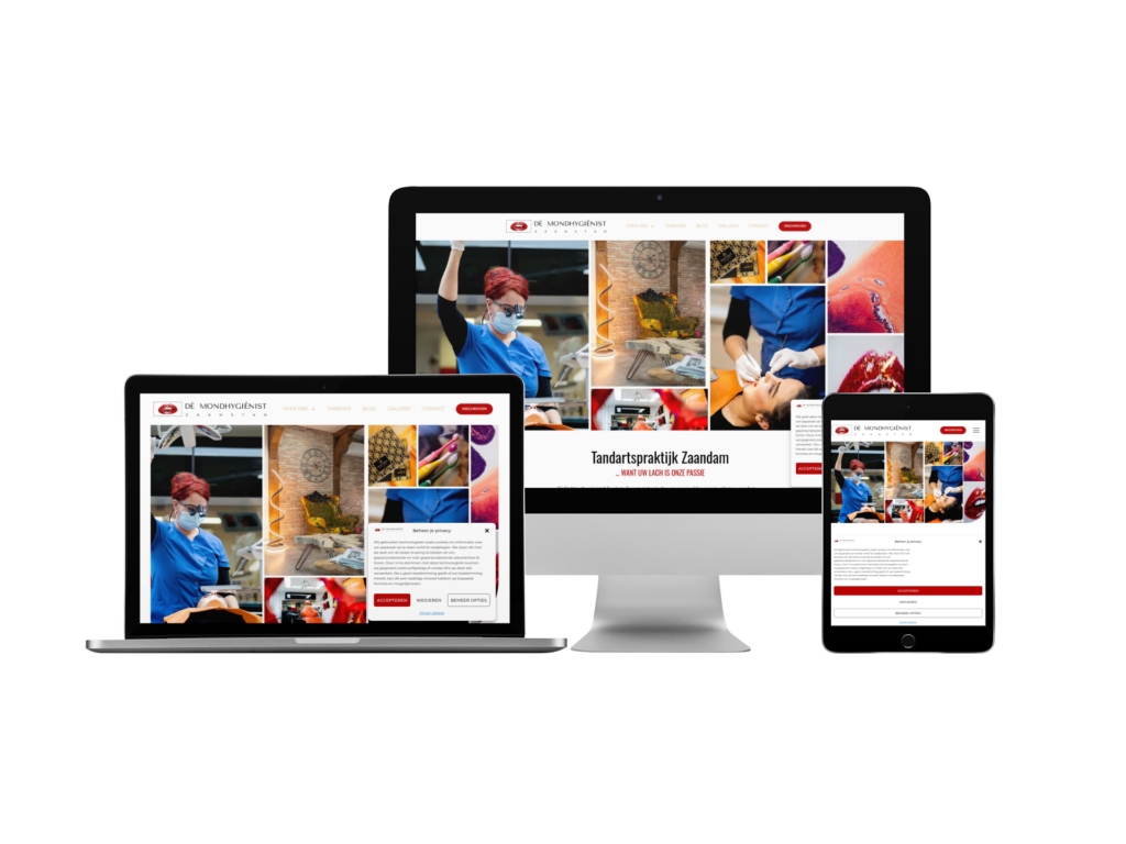 Website van De Mondhygiënist, onderdeel van de online marketing voor deze mondhygiënist