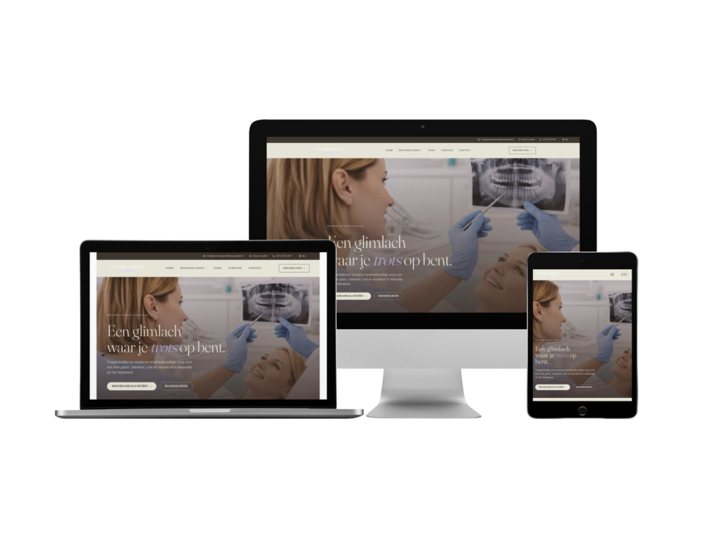 Website van Tandartspraktijk Maasdijk, voorbeeld van lokale SEO voor een tandartspraktijk